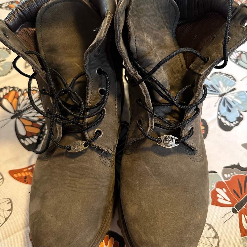 Timberland Gray/Green Combat Boots